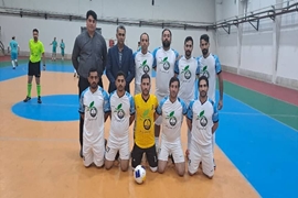 مسابقات فوتسال شبکه بهداشت و درمان رضوانشهر در مقابل دفتر مرکزی دانشگاه